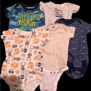 3-6m baby snap closure onesie bundle